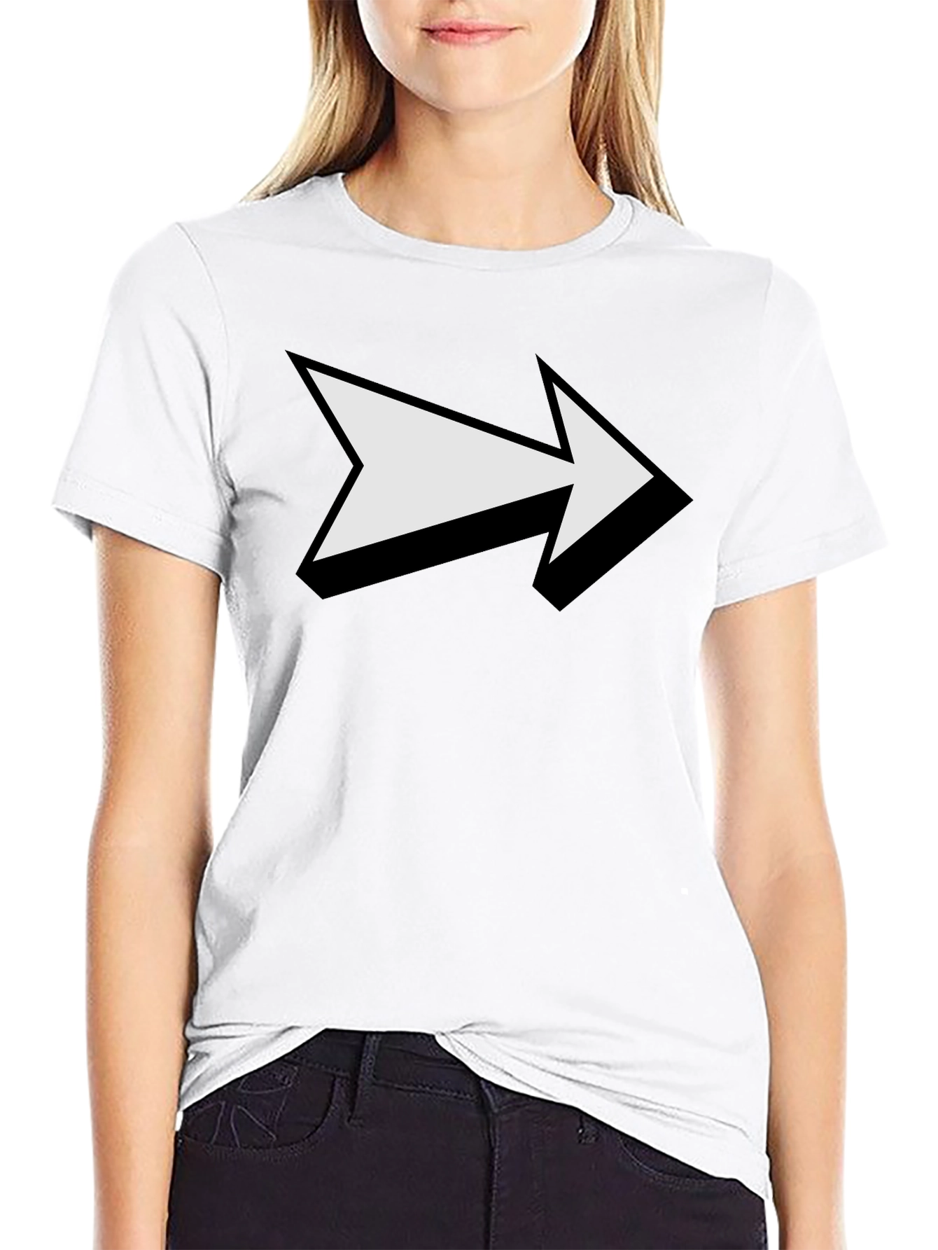 Arrow Graphic Print Black T-Shirt