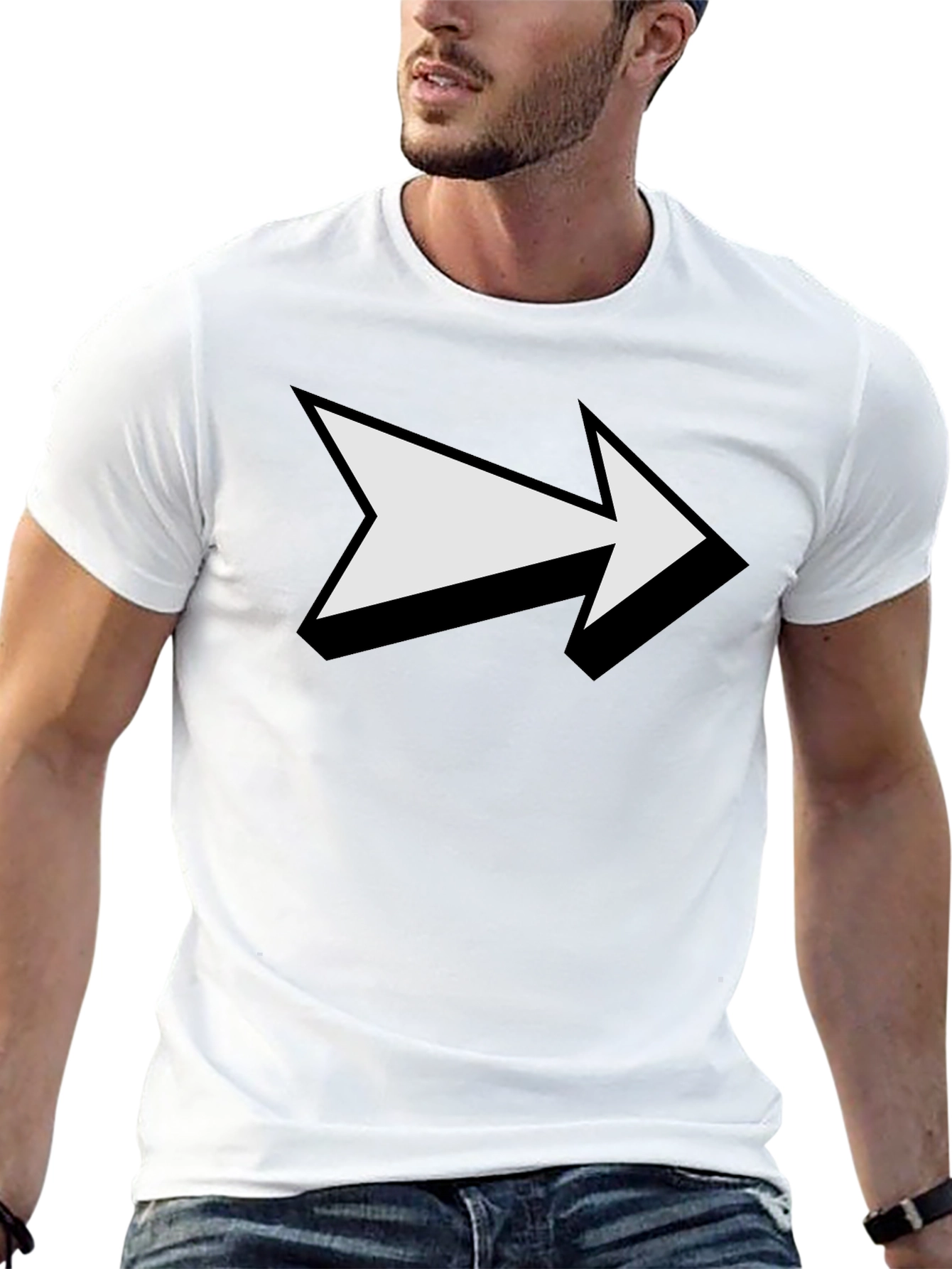 Arrow Graphic Print Black T-Shirt