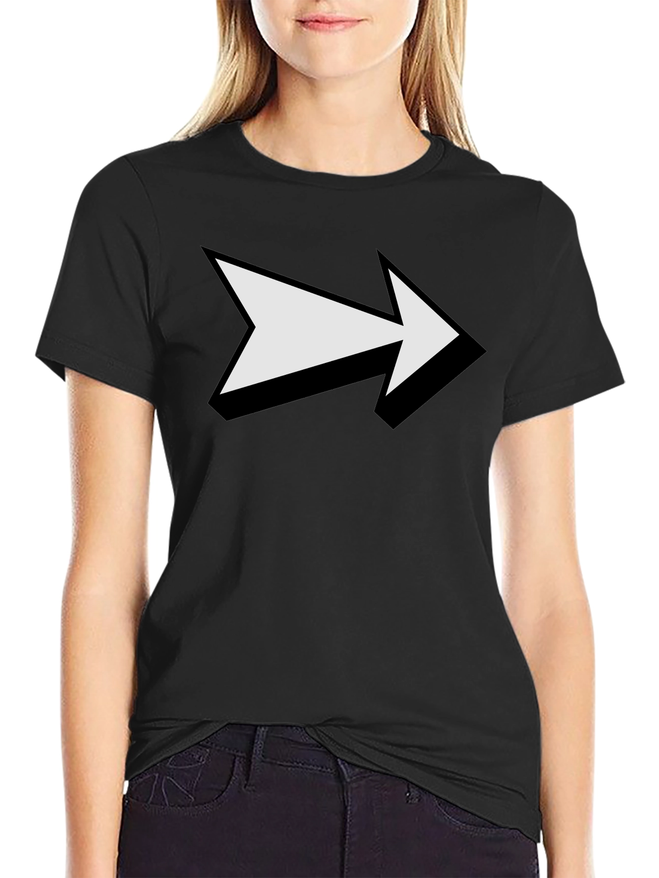 Arrow Graphic Print Black T-Shirt