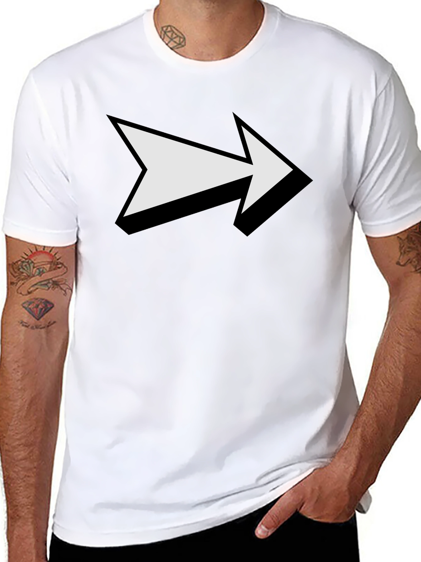 Arrow Graphic Print Black T-Shirt