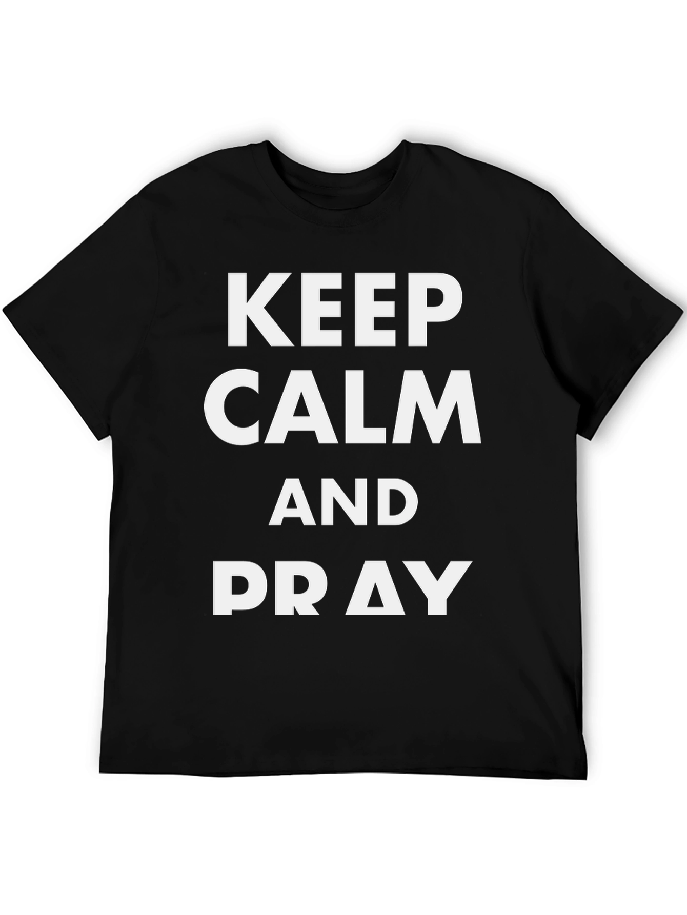 Keep Calm and Pray Black Graphic Tee