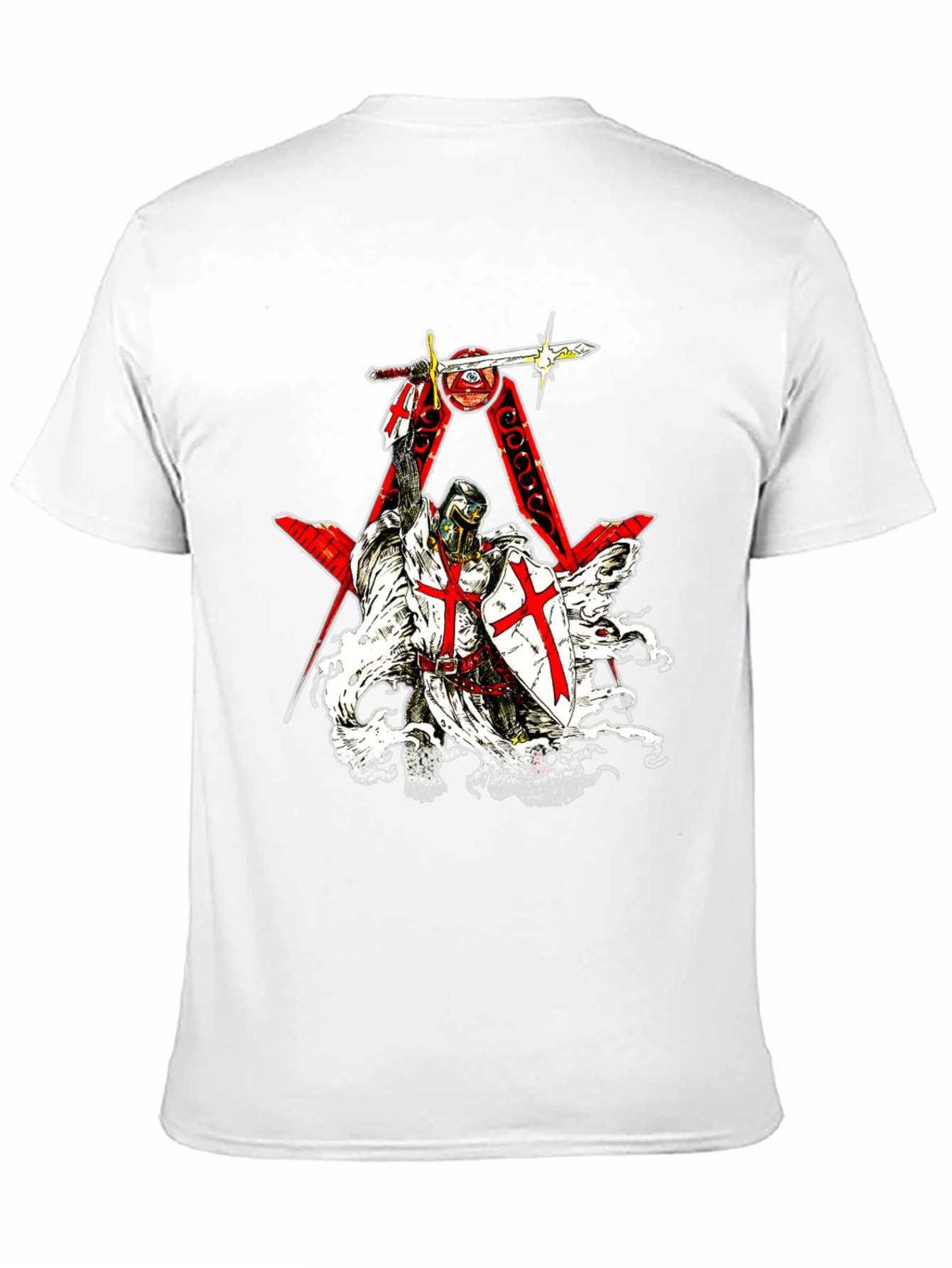 Crusader Knight Templar Graphic Tee - Black