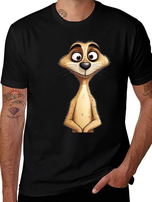 Meerkat Graphic Tee - Black Cotton T-Shirt
