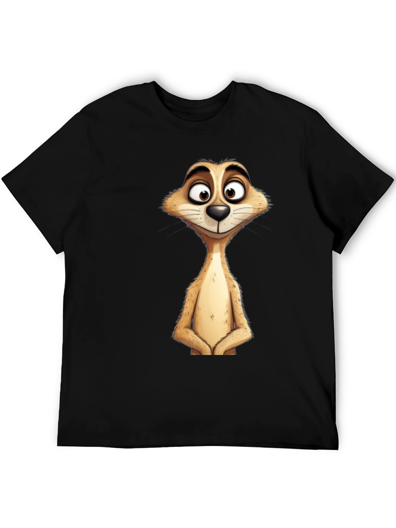 Meerkat Graphic Tee - Black Cotton T-Shirt