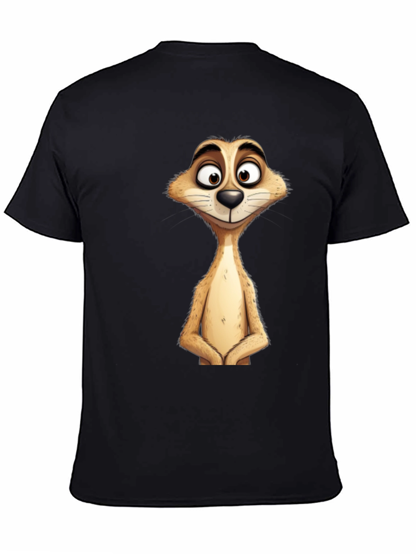 Meerkat Graphic Tee - Black Cotton T-Shirt