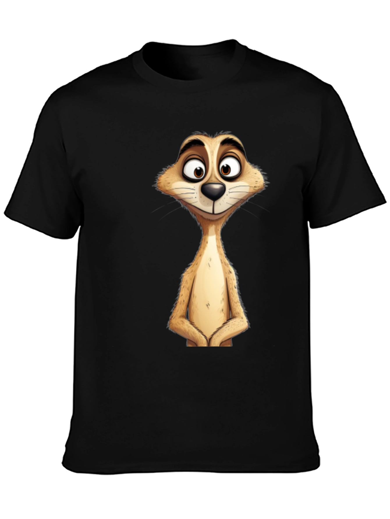 Meerkat Graphic Tee - Black Cotton T-Shirt