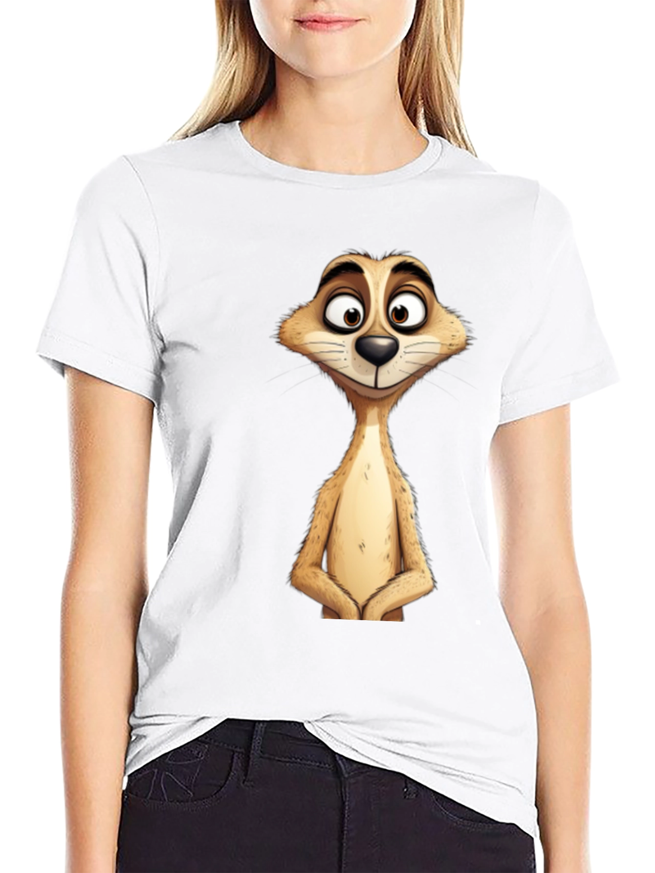 Meerkat Graphic Tee - Black Cotton T-Shirt