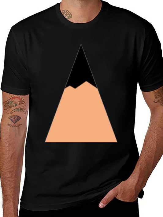 Geometric Mountain Peak Black T-Shirt