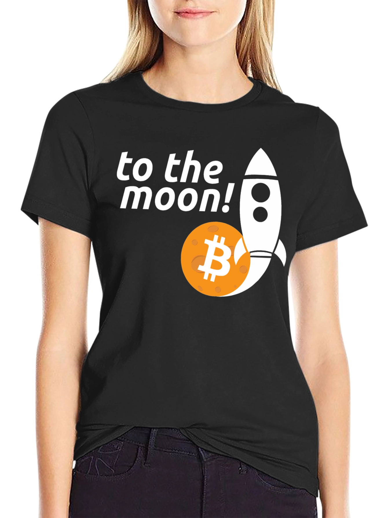 Bitcoin To The Moon T-Shirt - Crypto Rocket Tee