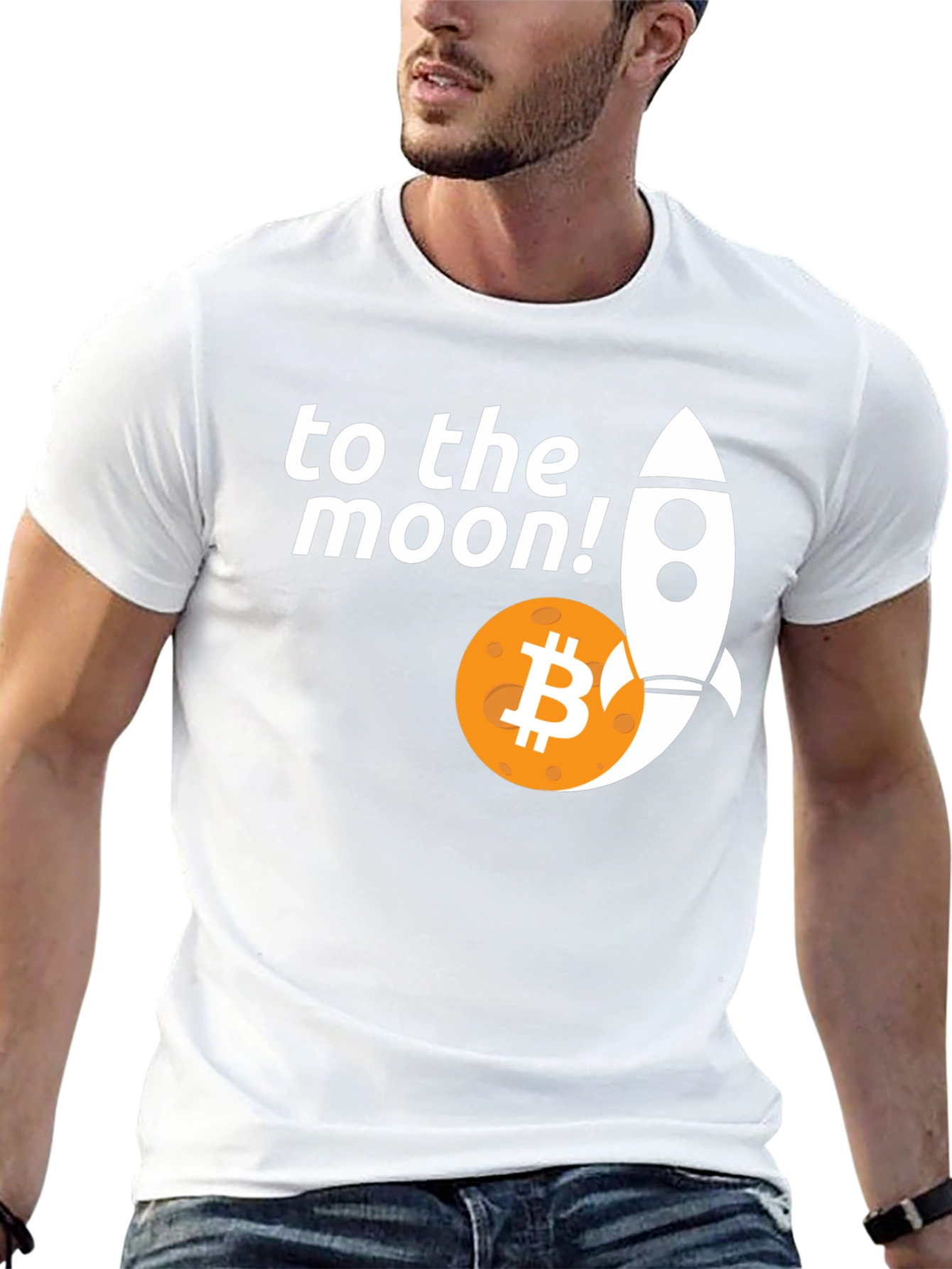 Bitcoin To The Moon T-Shirt - Crypto Rocket Tee