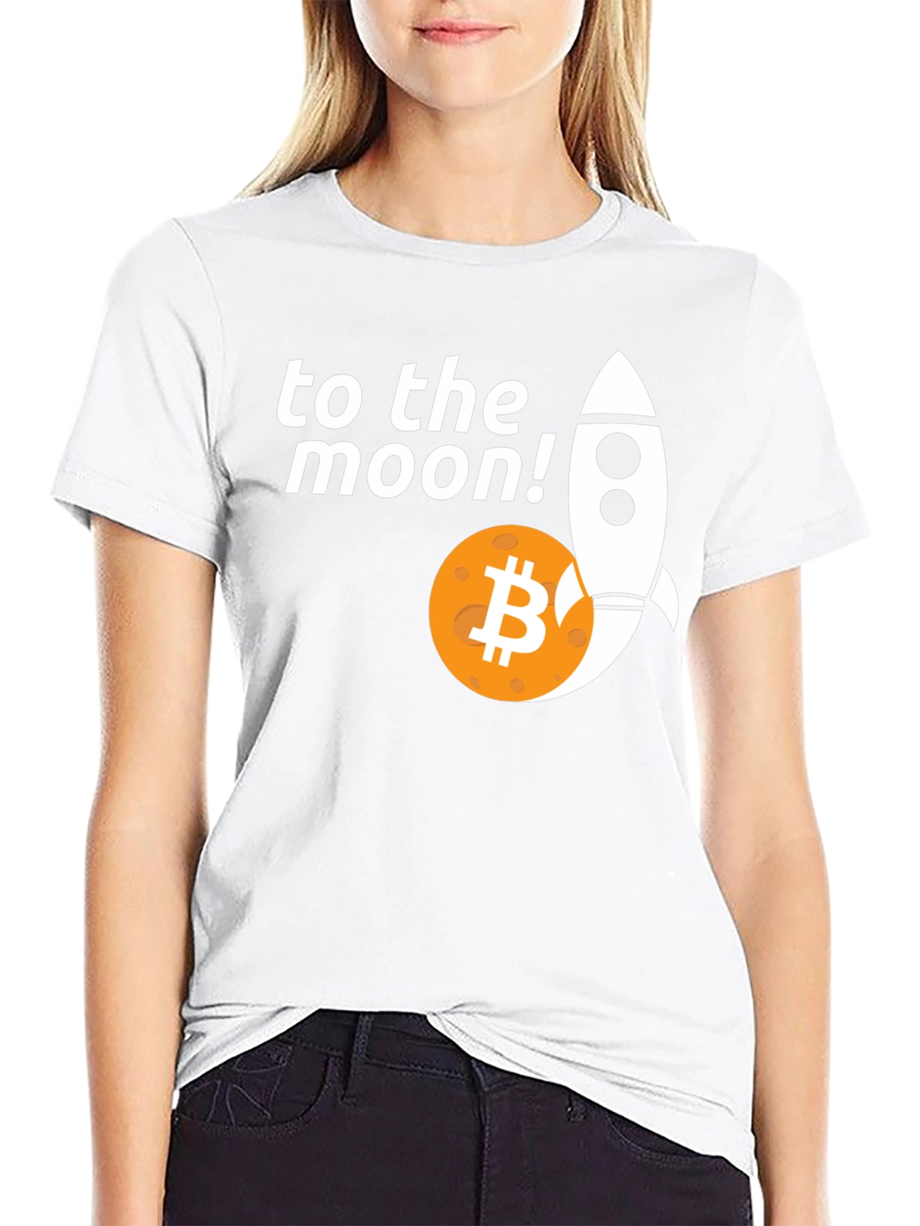Bitcoin To The Moon T-Shirt - Crypto Rocket Tee