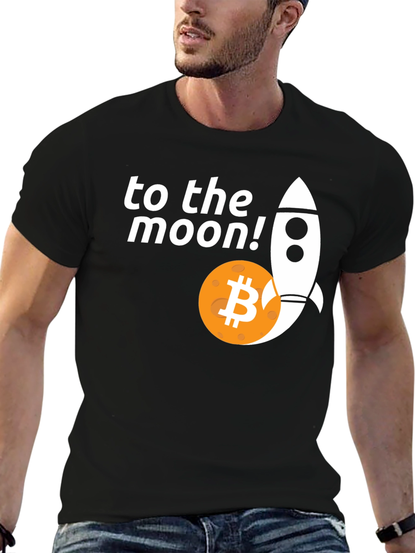 Bitcoin To The Moon T-Shirt - Crypto Rocket Tee