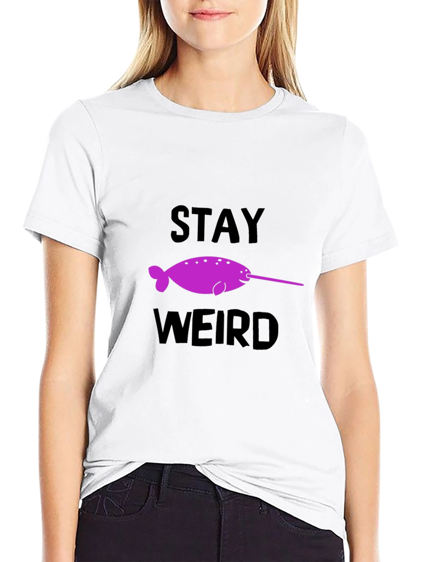 Stay Weird Narwhal Graphic T-Shirt