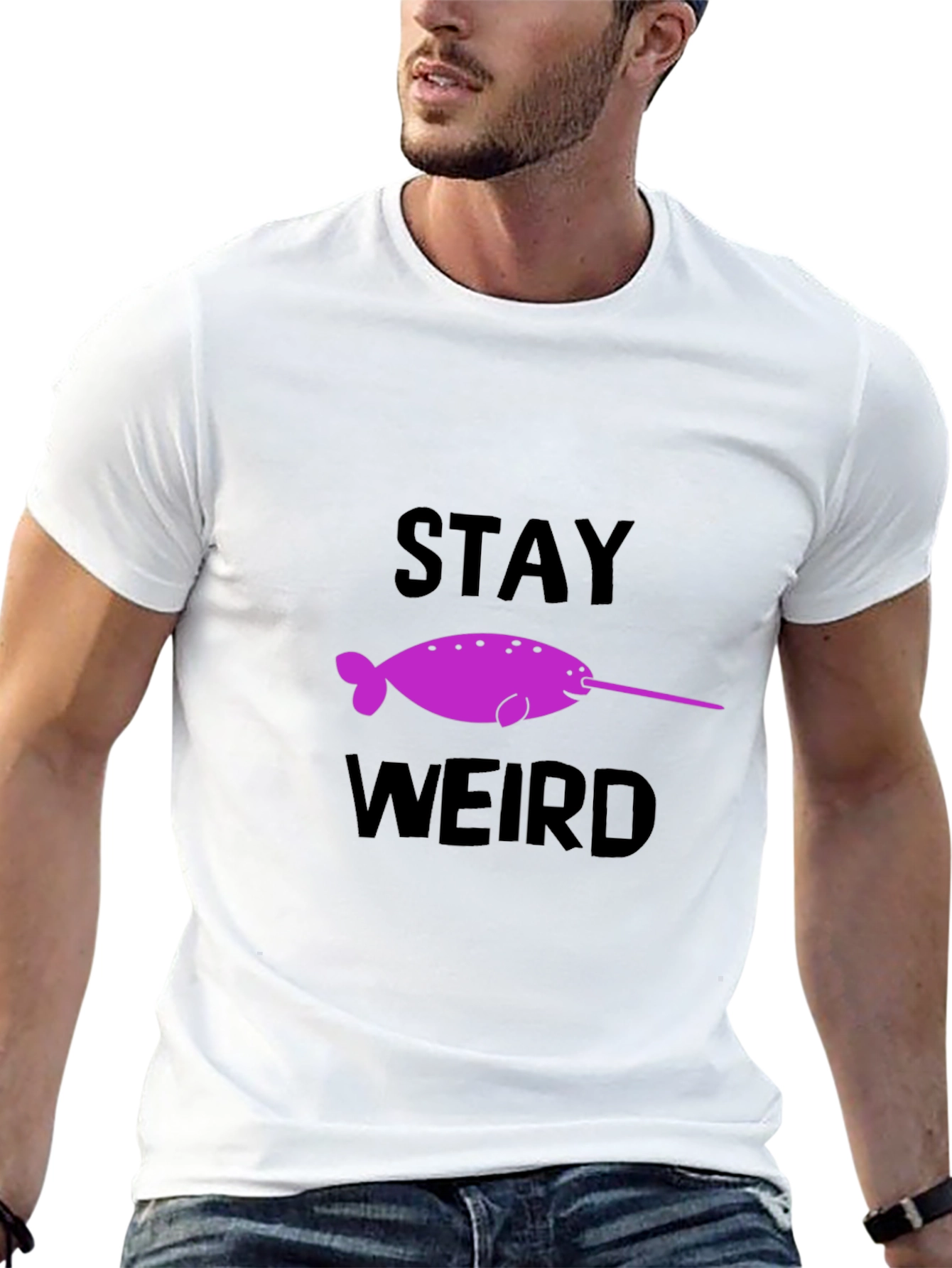Stay Weird Narwhal Graphic T-Shirt