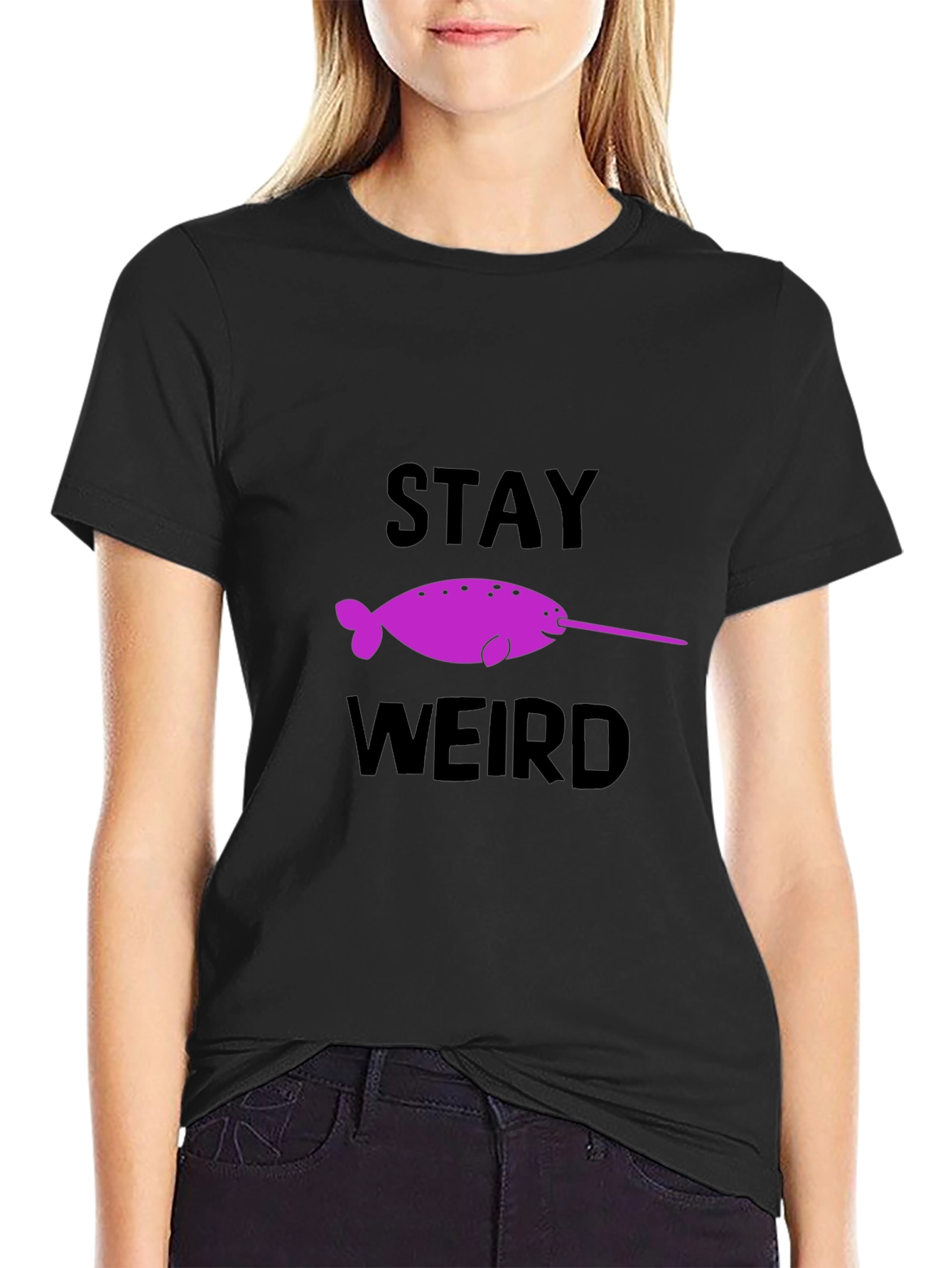 Stay Weird Narwhal Graphic T-Shirt