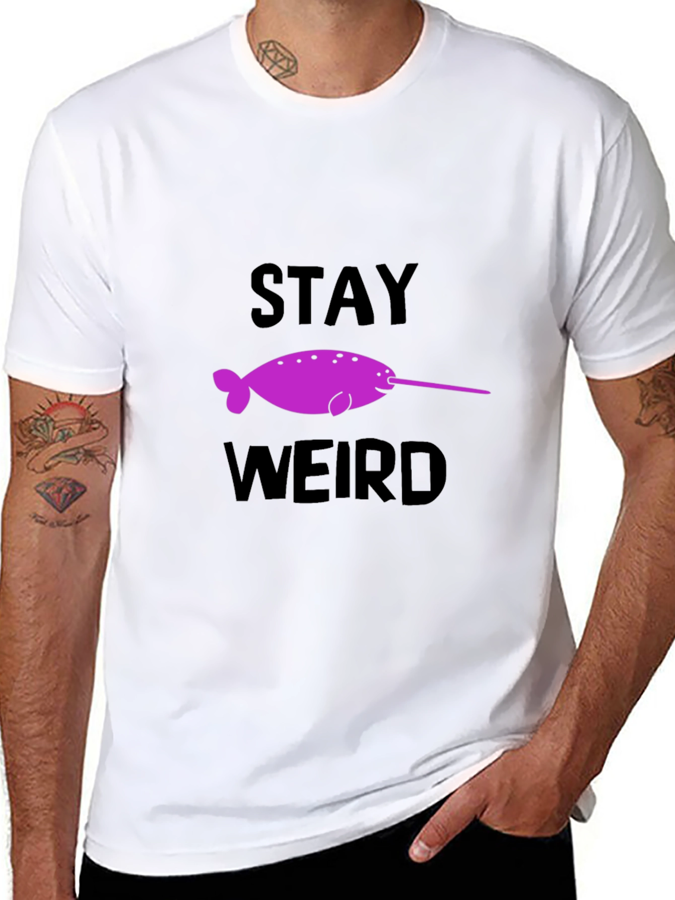 Stay Weird Narwhal Graphic T-Shirt