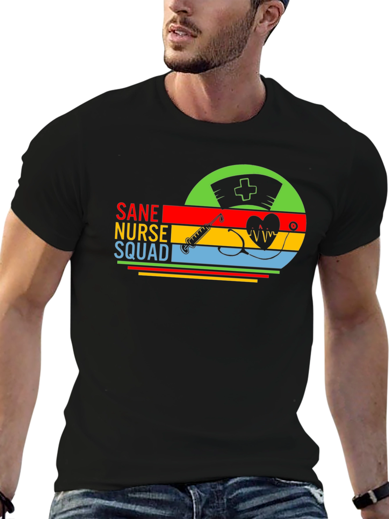 Sane Nurse Squad Graphic T-Shirt