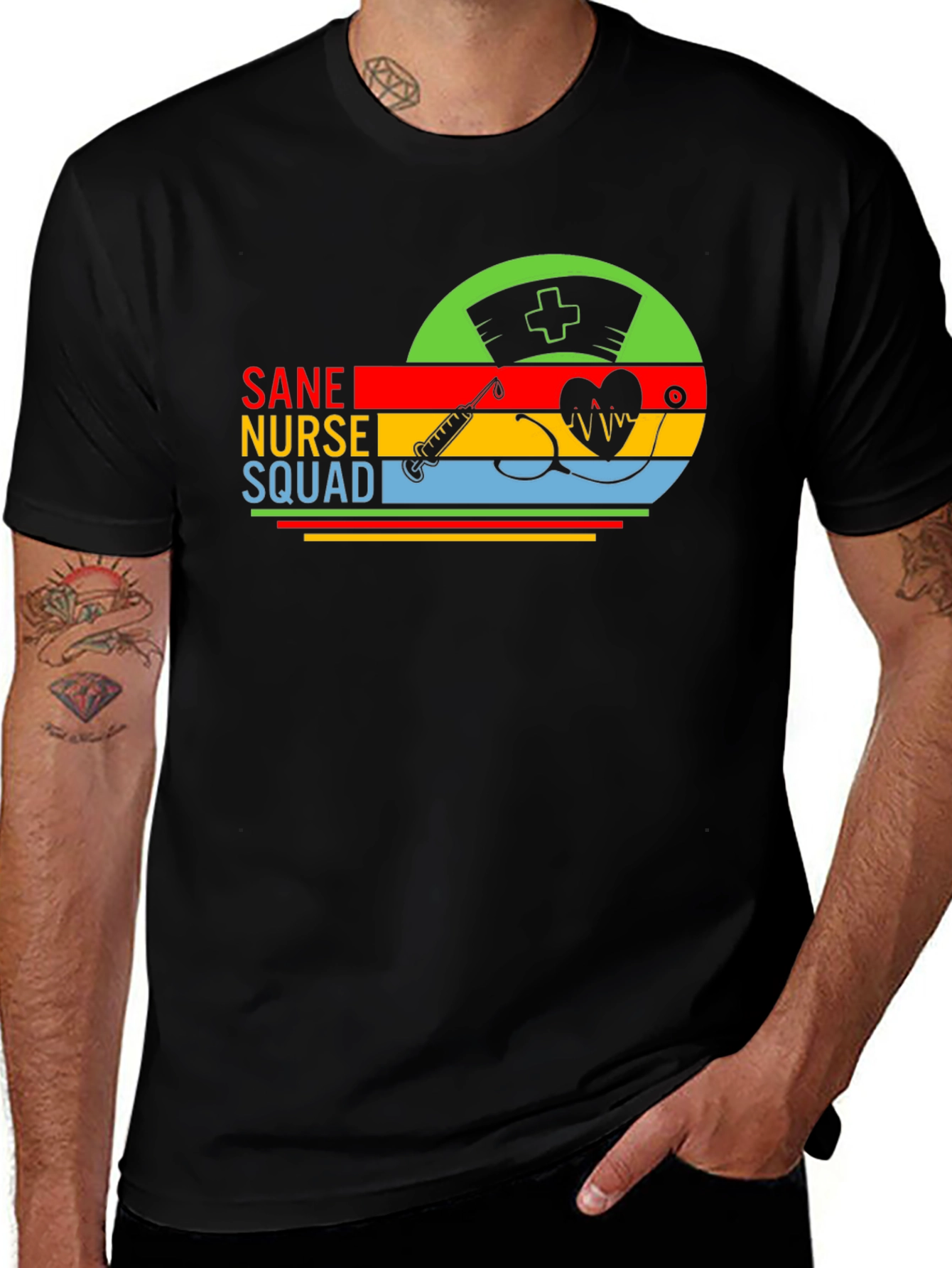 Sane Nurse Squad Graphic T-Shirt