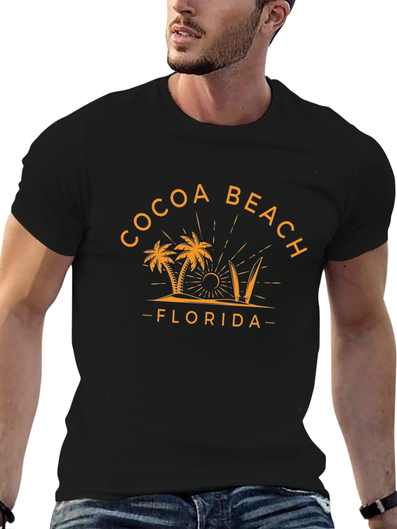 Cocoa Beach Florida Graphic Tee - Black T-Shirt