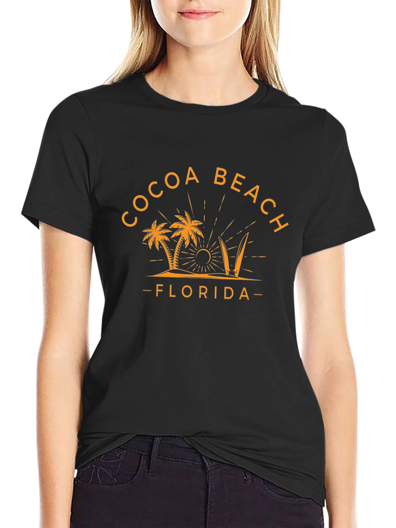 Cocoa Beach Florida Graphic Tee - Black T-Shirt