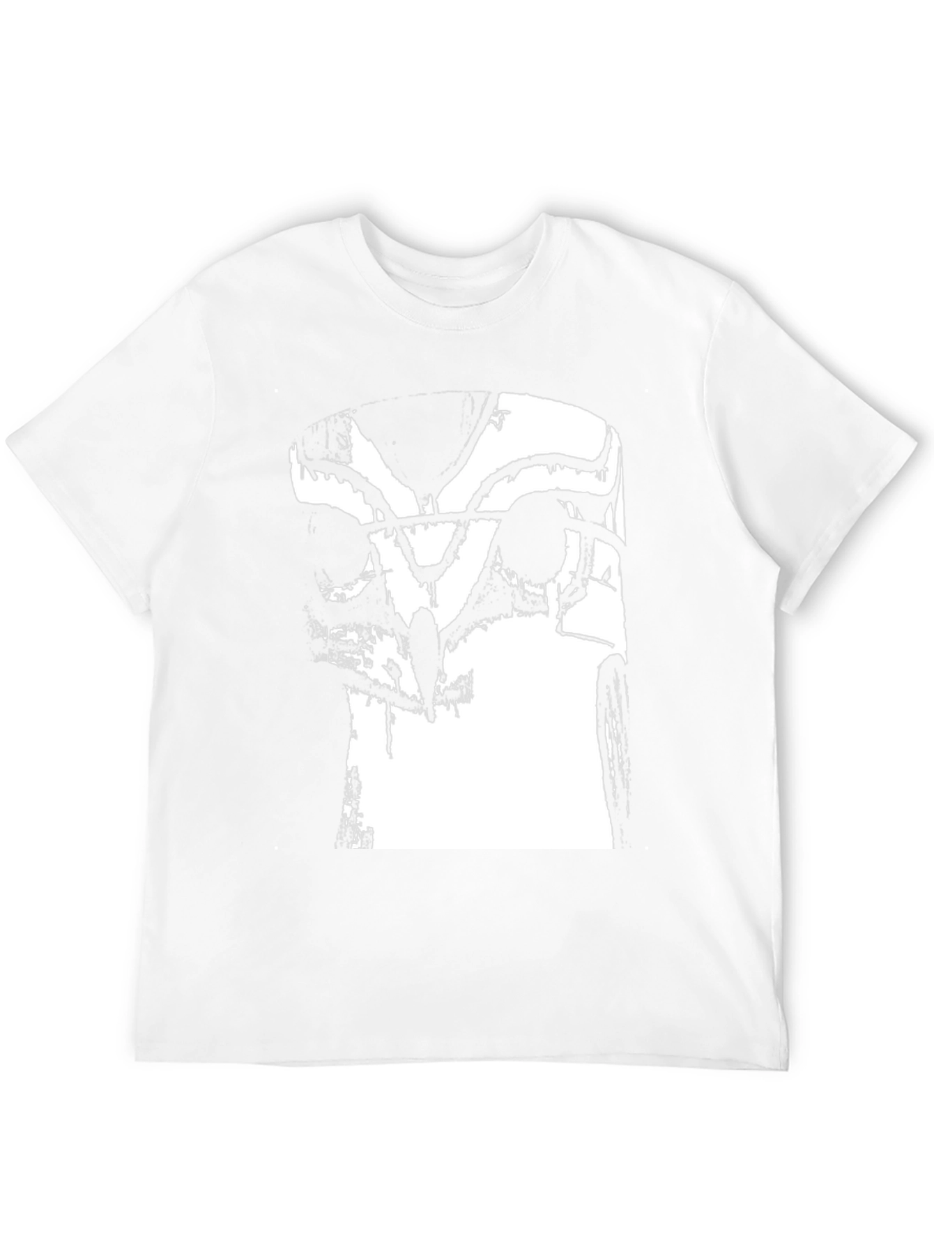 Abstract Owl Graphic Tee - Black Cotton Blend