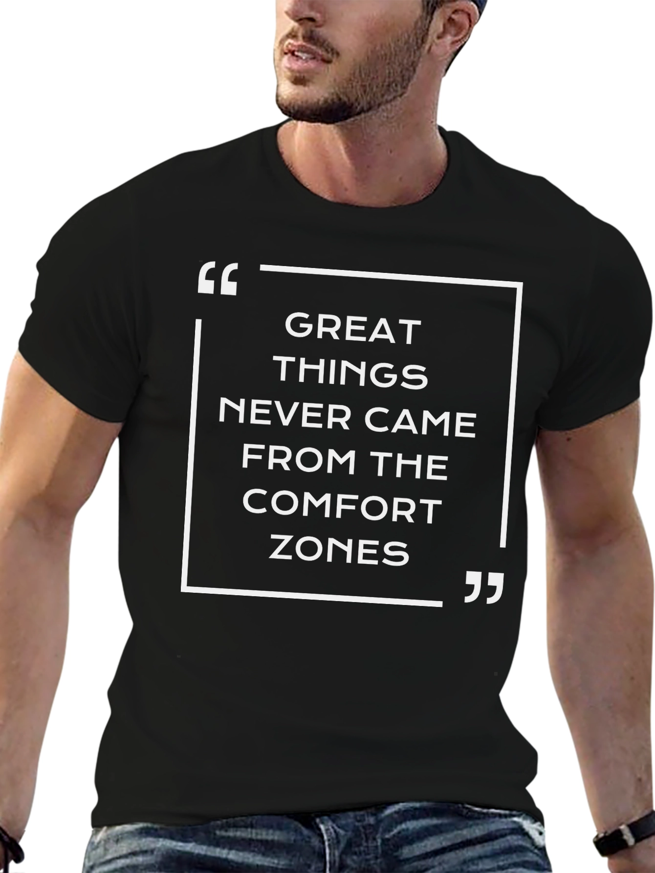 Inspirational Quote Graphic T-Shirt - Black