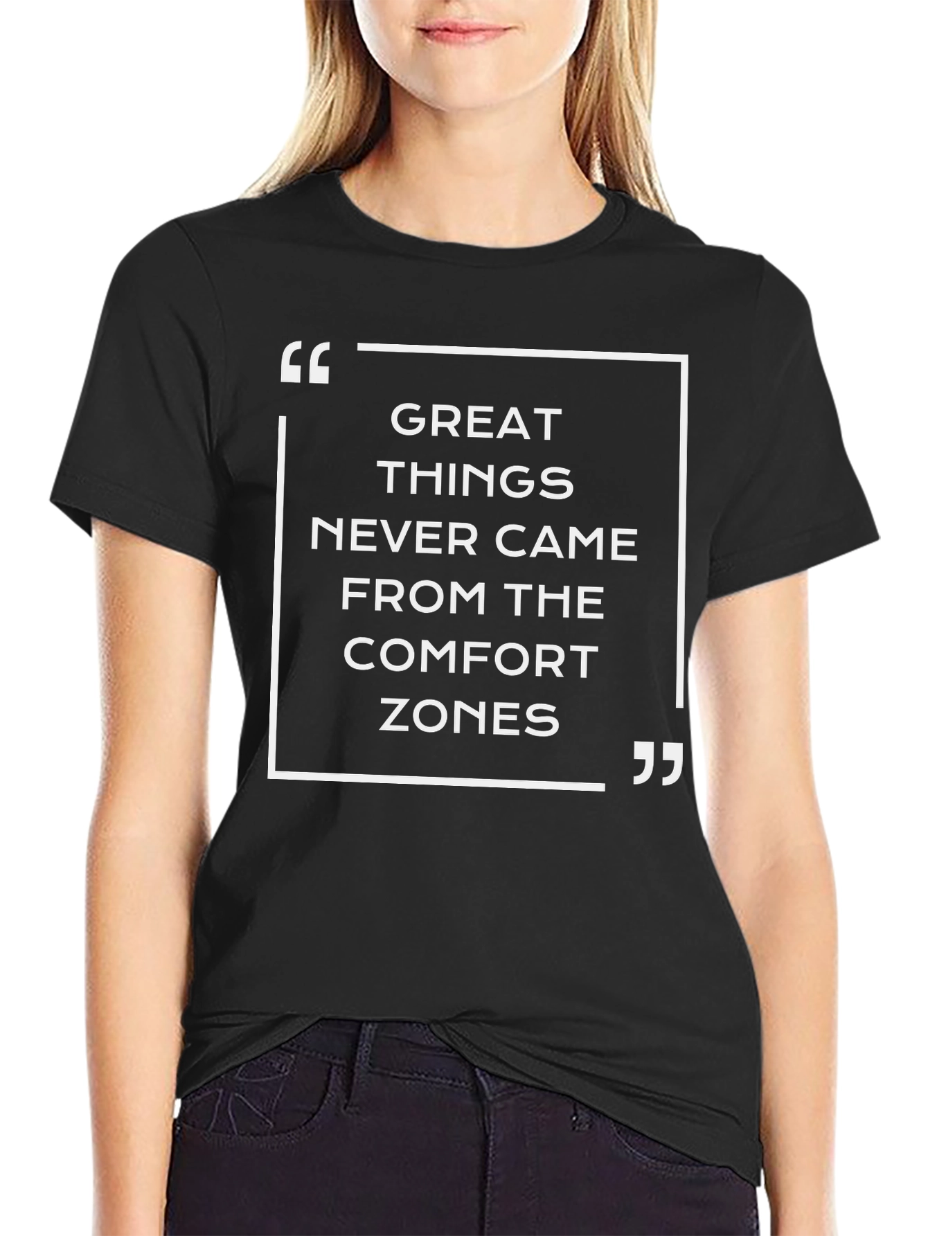 Inspirational Quote Graphic T-Shirt - Black