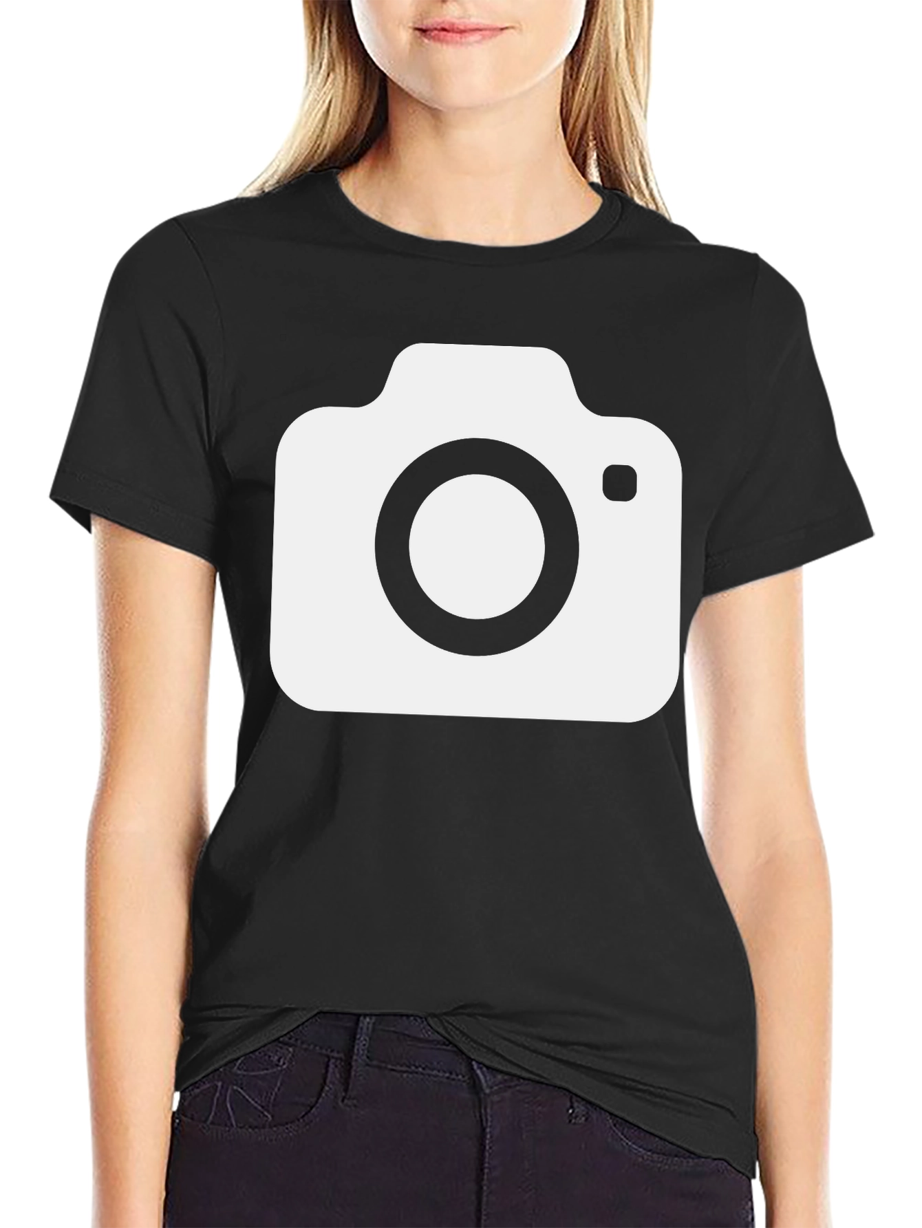 Camera Graphic T-Shirt - Black Cotton Tee