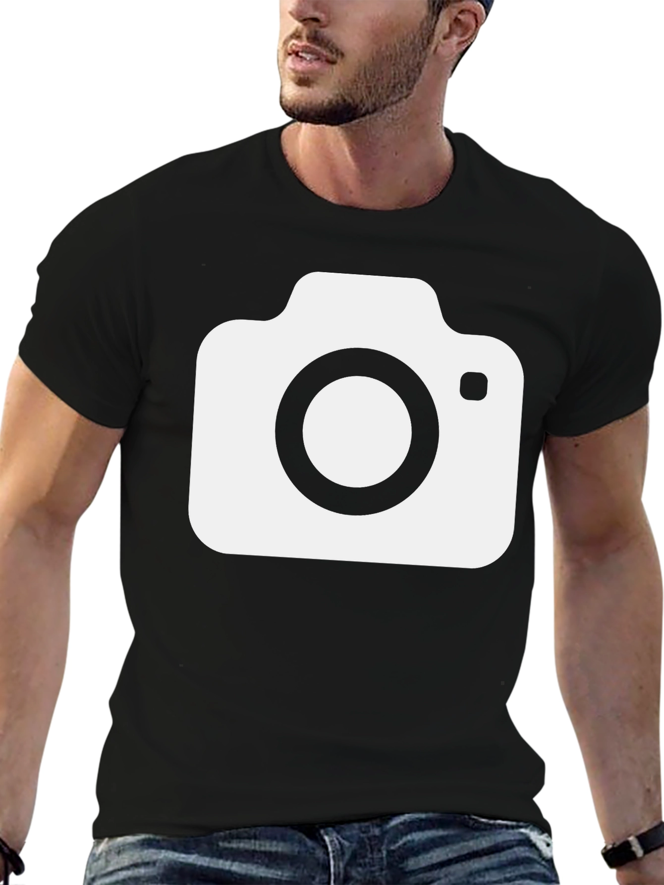 Camera Graphic T-Shirt - Black Cotton Tee