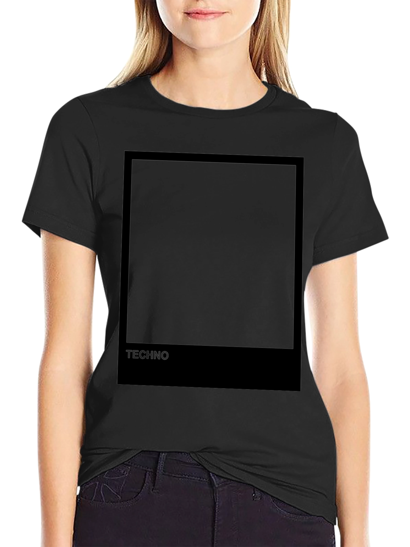 Techno Graphic Print Black T-Shirt