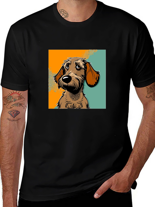 Dog Graphic T-Shirt - Black Short Sleeve Tee
