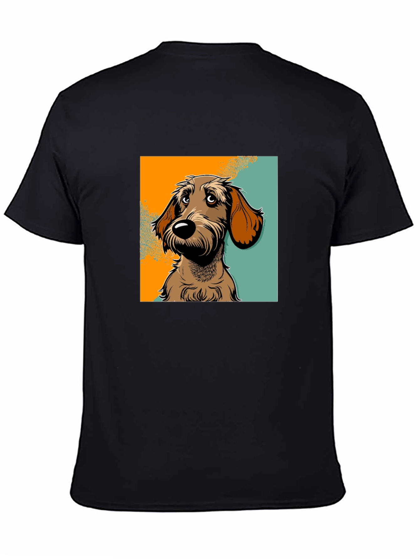 Dog Graphic T-Shirt - Black Short Sleeve Tee