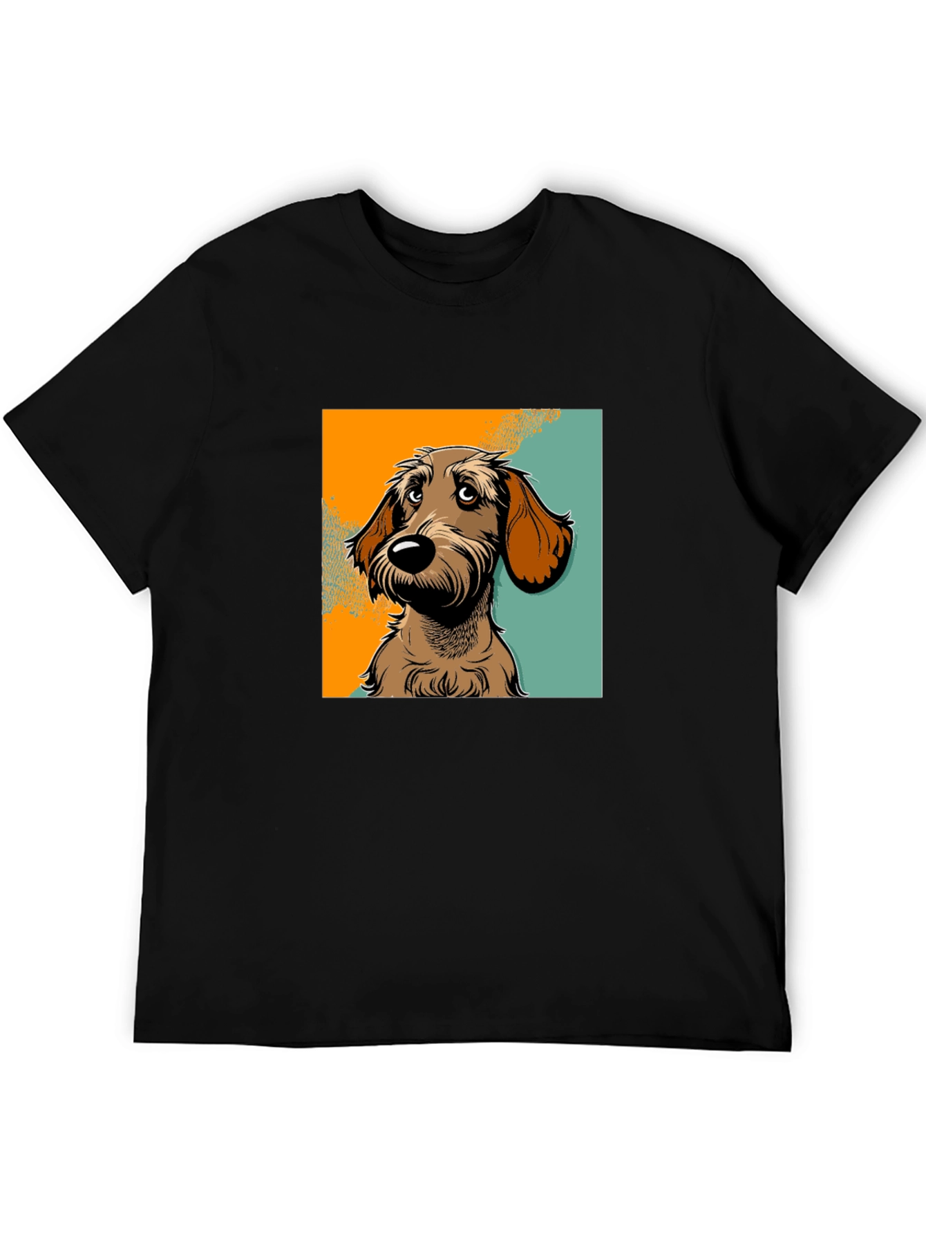 Dog Graphic T-Shirt - Black Short Sleeve Tee