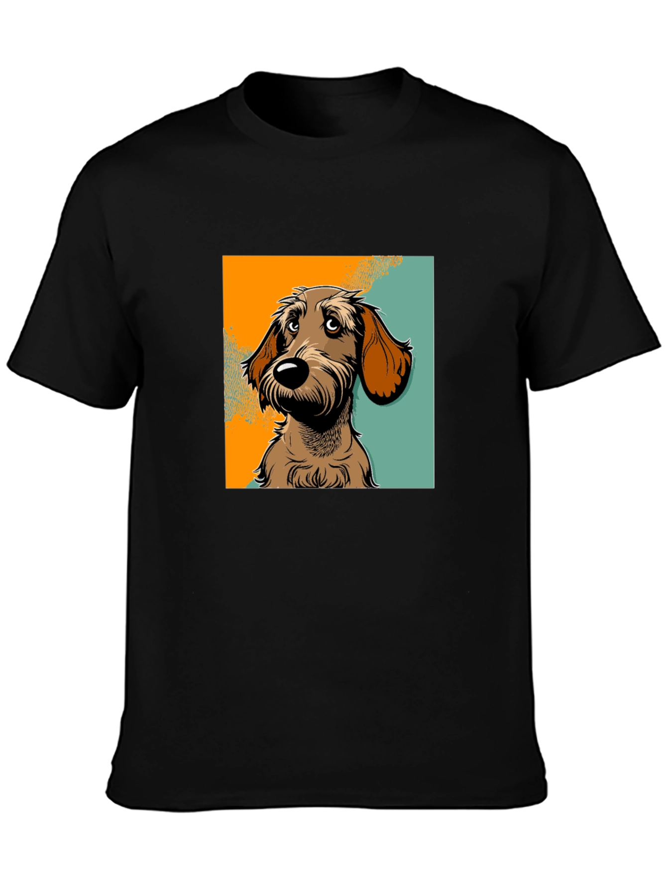 Dog Graphic T-Shirt - Black Short Sleeve Tee