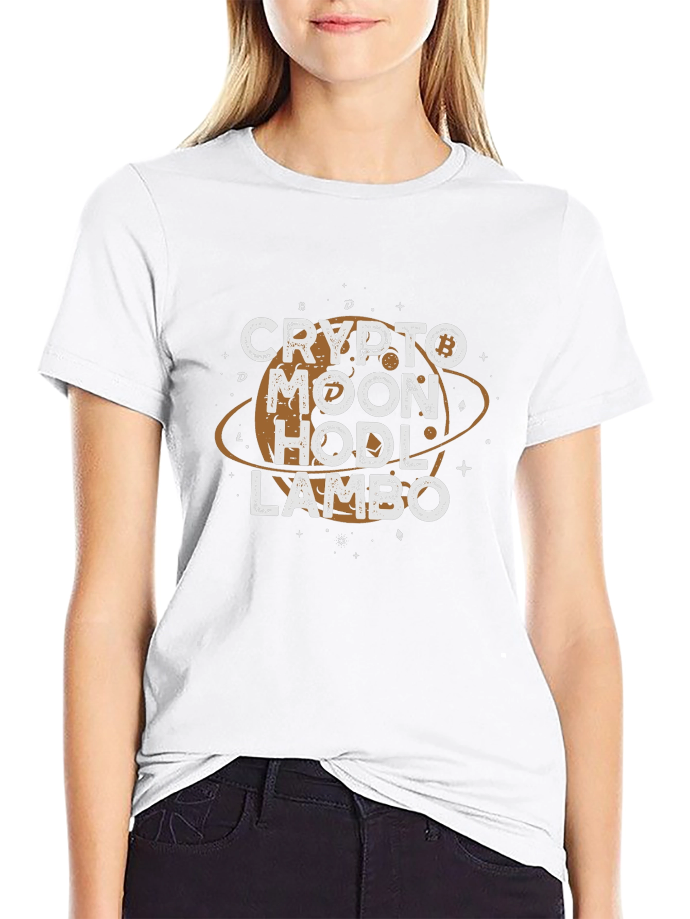 Crypto Moon Hodl Lambo Graphic Tee
