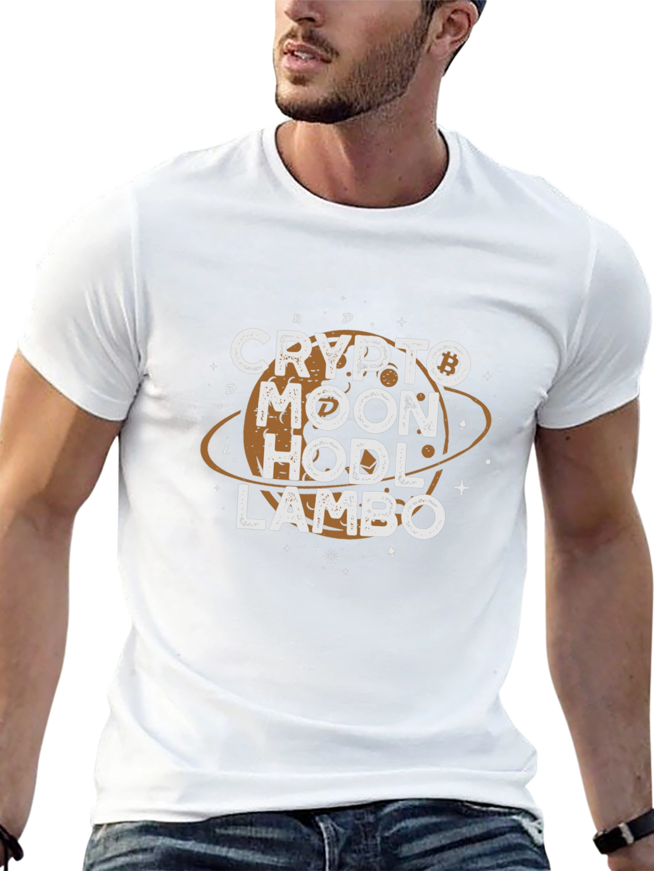Crypto Moon Hodl Lambo Graphic Tee