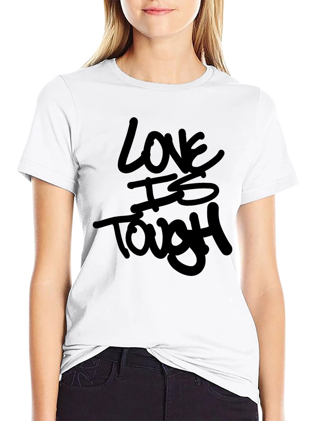 Love Is Tough Black Graphic Tee