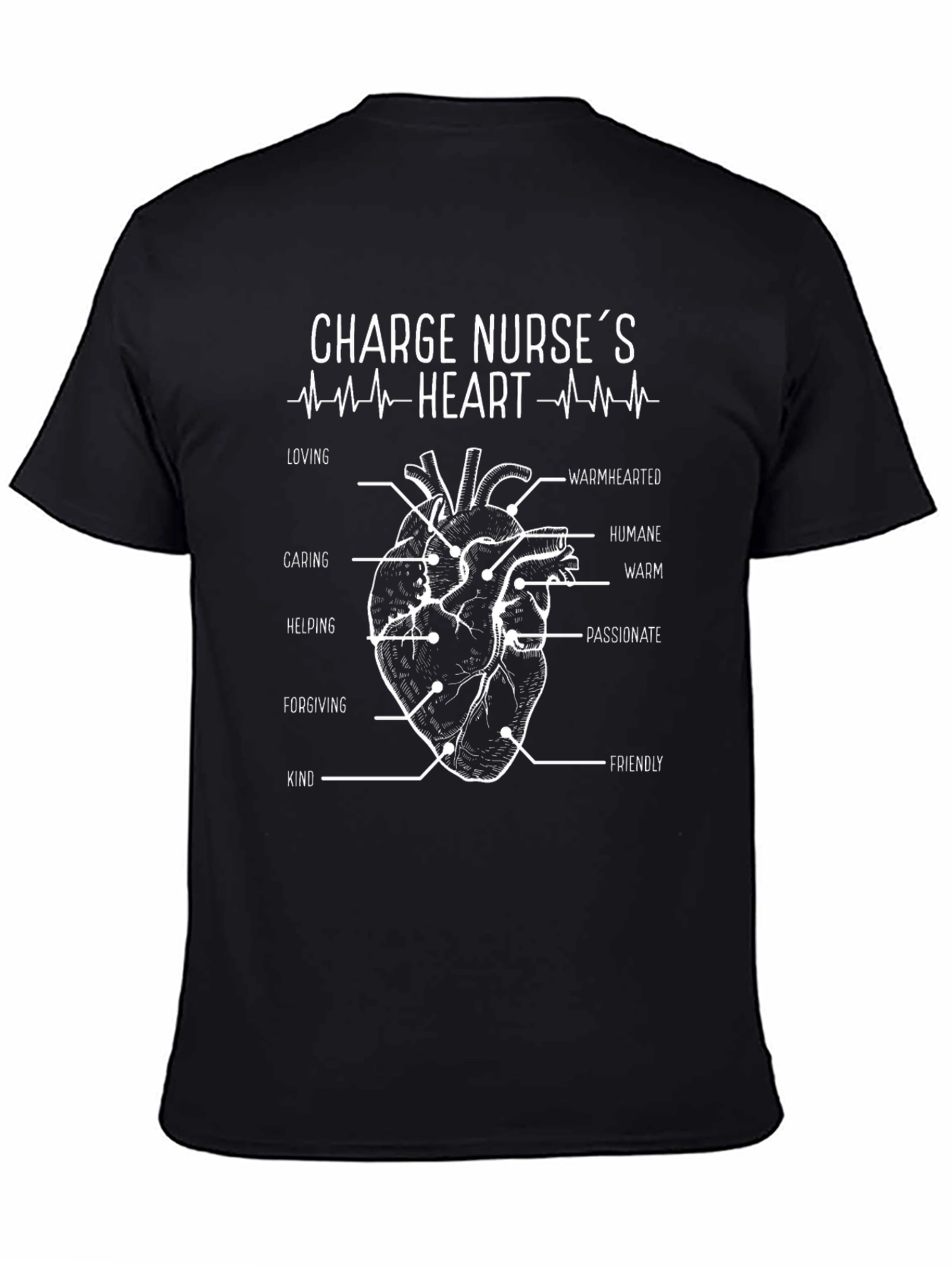 Charge Nurses Heart T-Shirt - Caring Nurse Tee