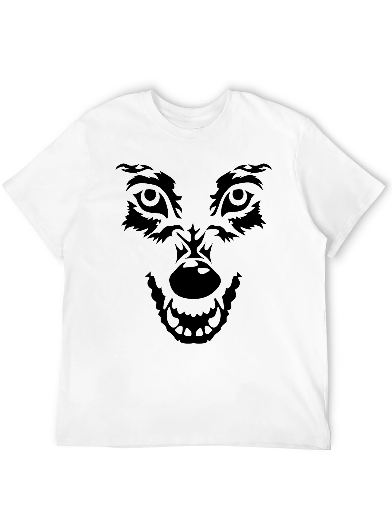 Wolf Graphic Print Black T-Shirt