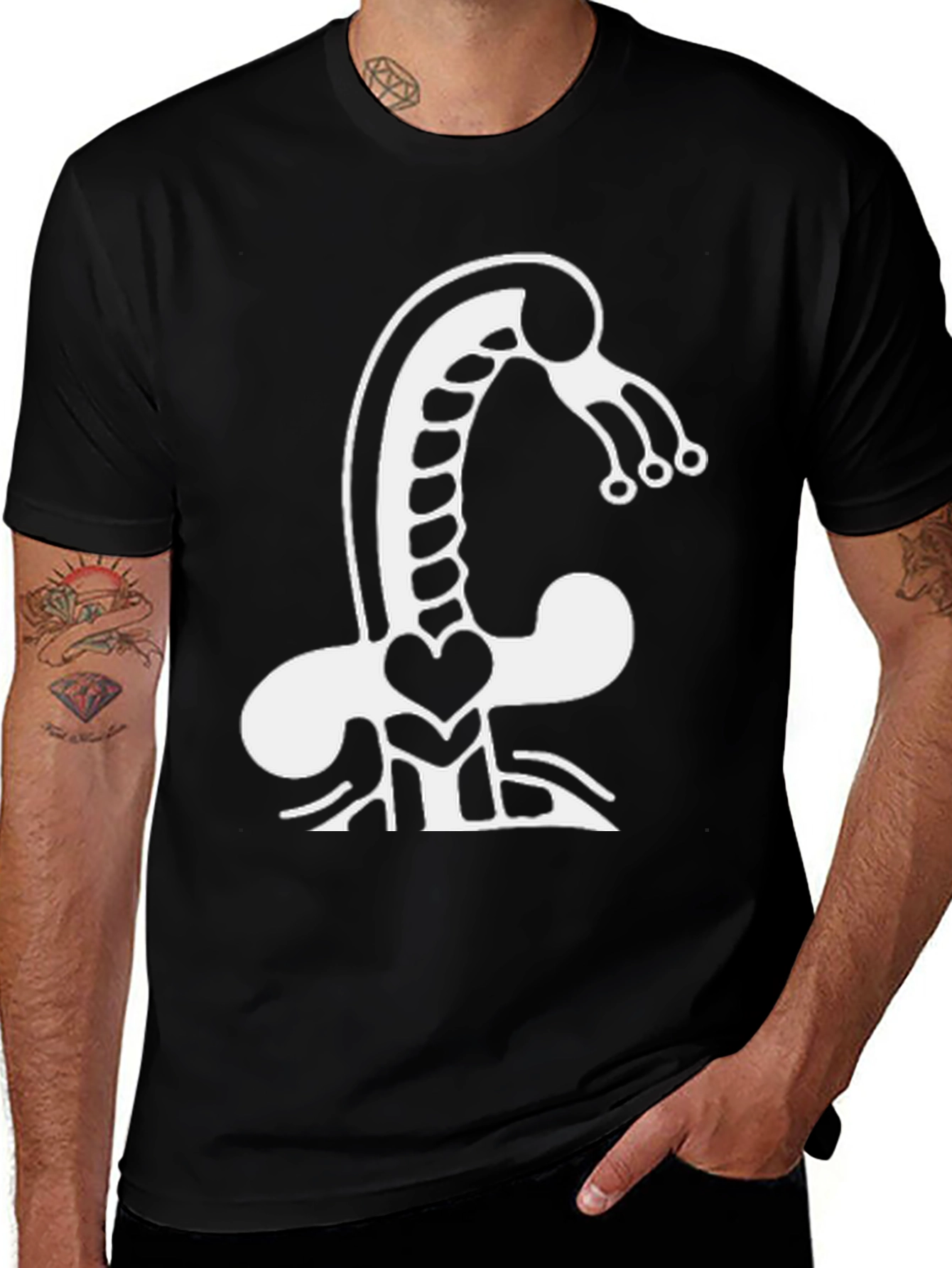 Abstract Creature Graphic Tee - Black