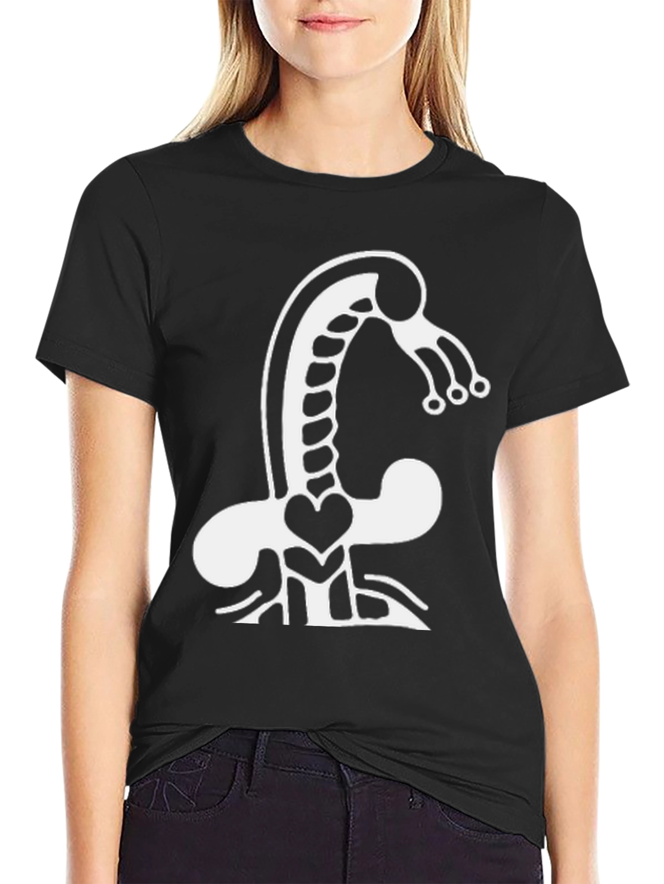 Abstract Creature Graphic Tee - Black
