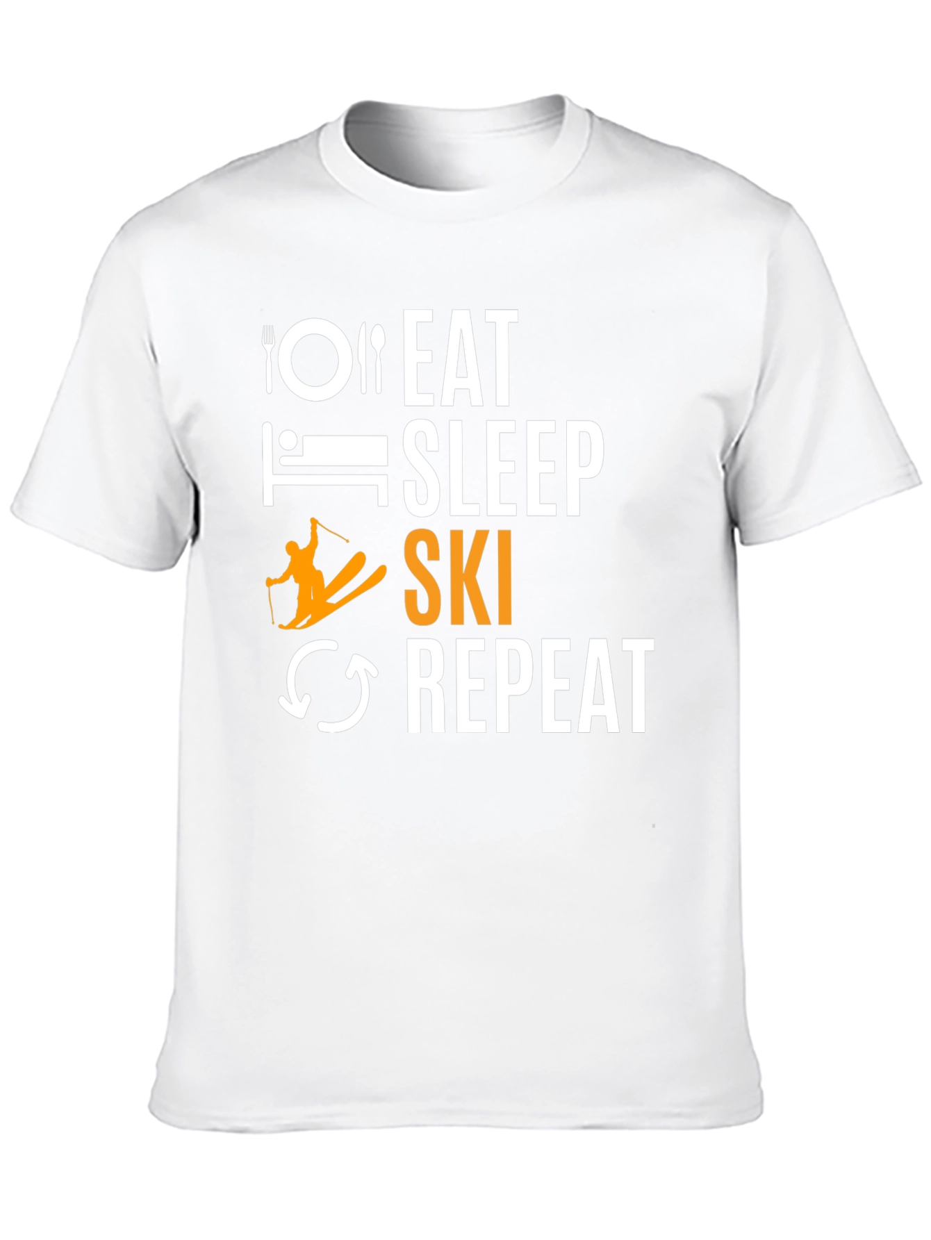 Eat Sleep Ski Repeat Black Graphic Tee