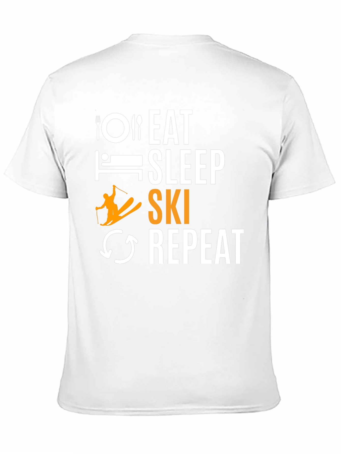 Eat Sleep Ski Repeat Black Graphic Tee