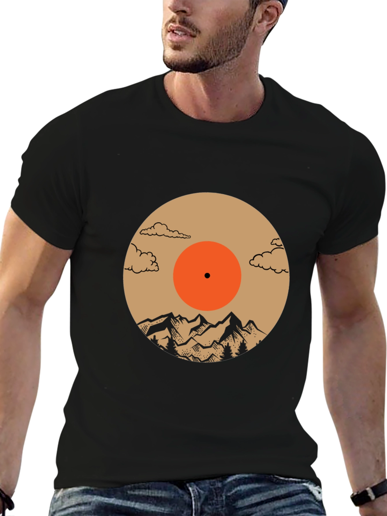 Mountain Vinyl Record Graphic Tee