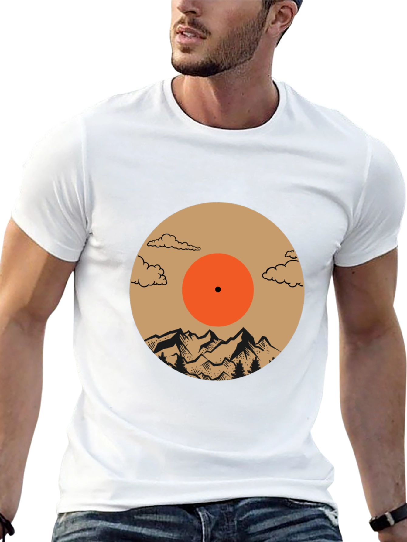Mountain Vinyl Record Graphic Tee