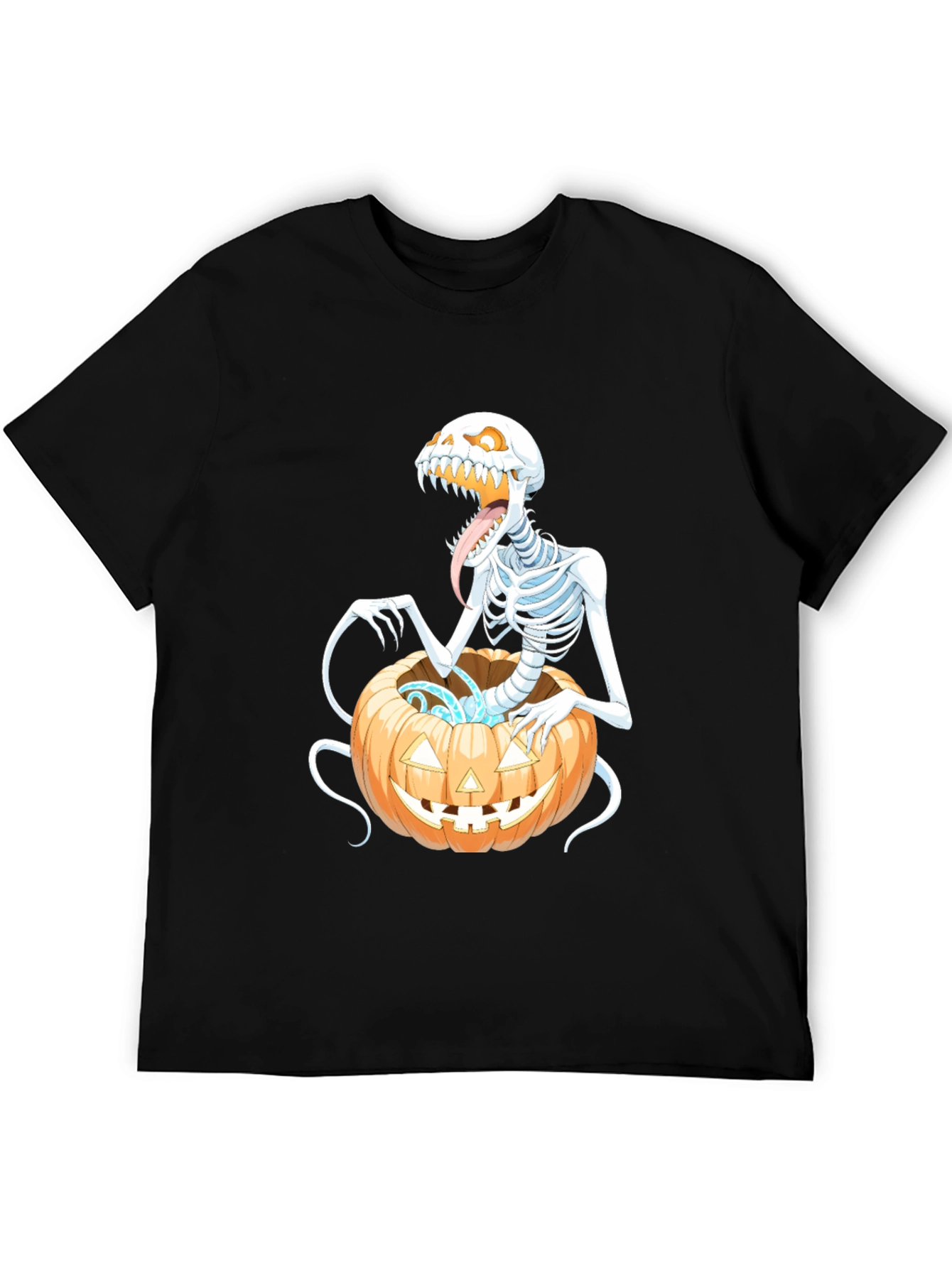 Spooky Skeleton Pumpkin Graphic Tee