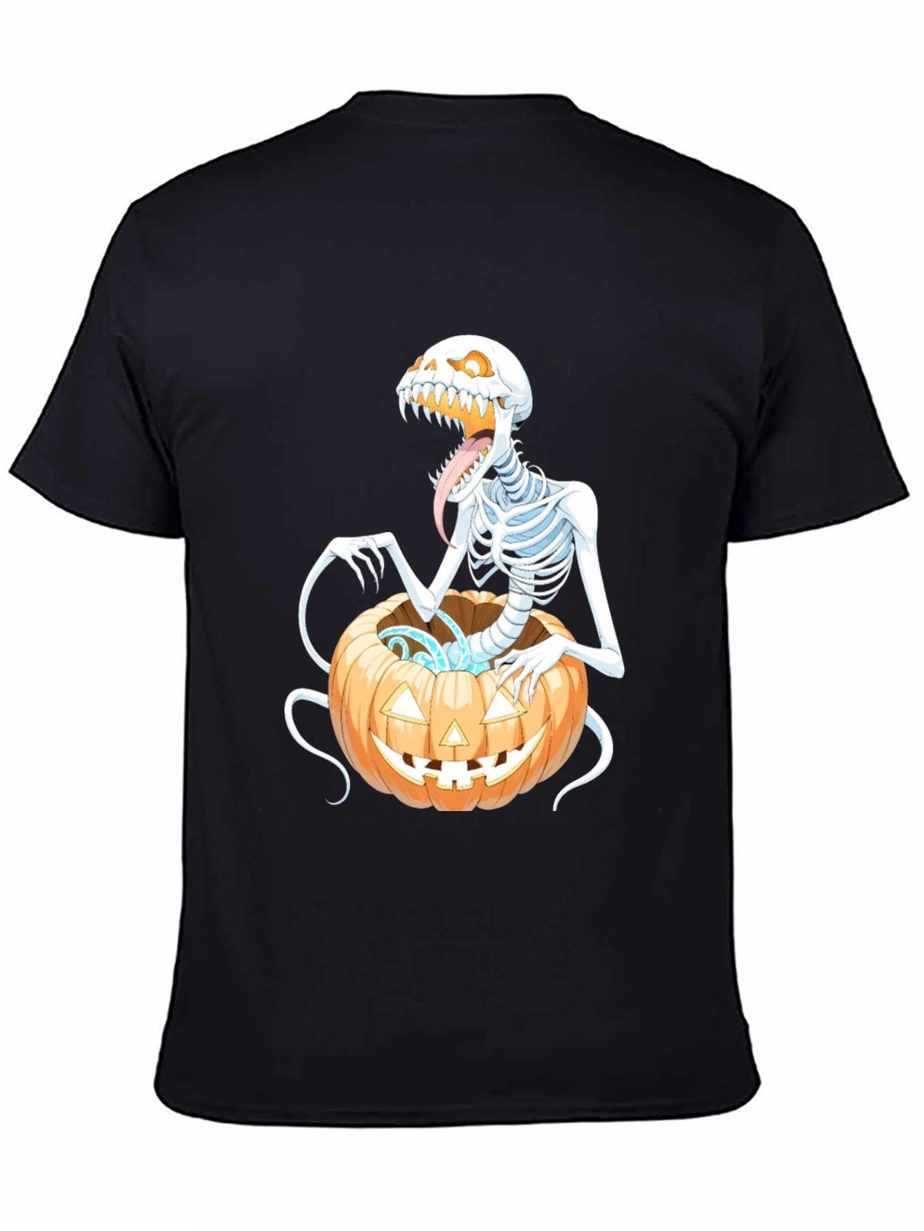Spooky Skeleton Pumpkin Graphic Tee