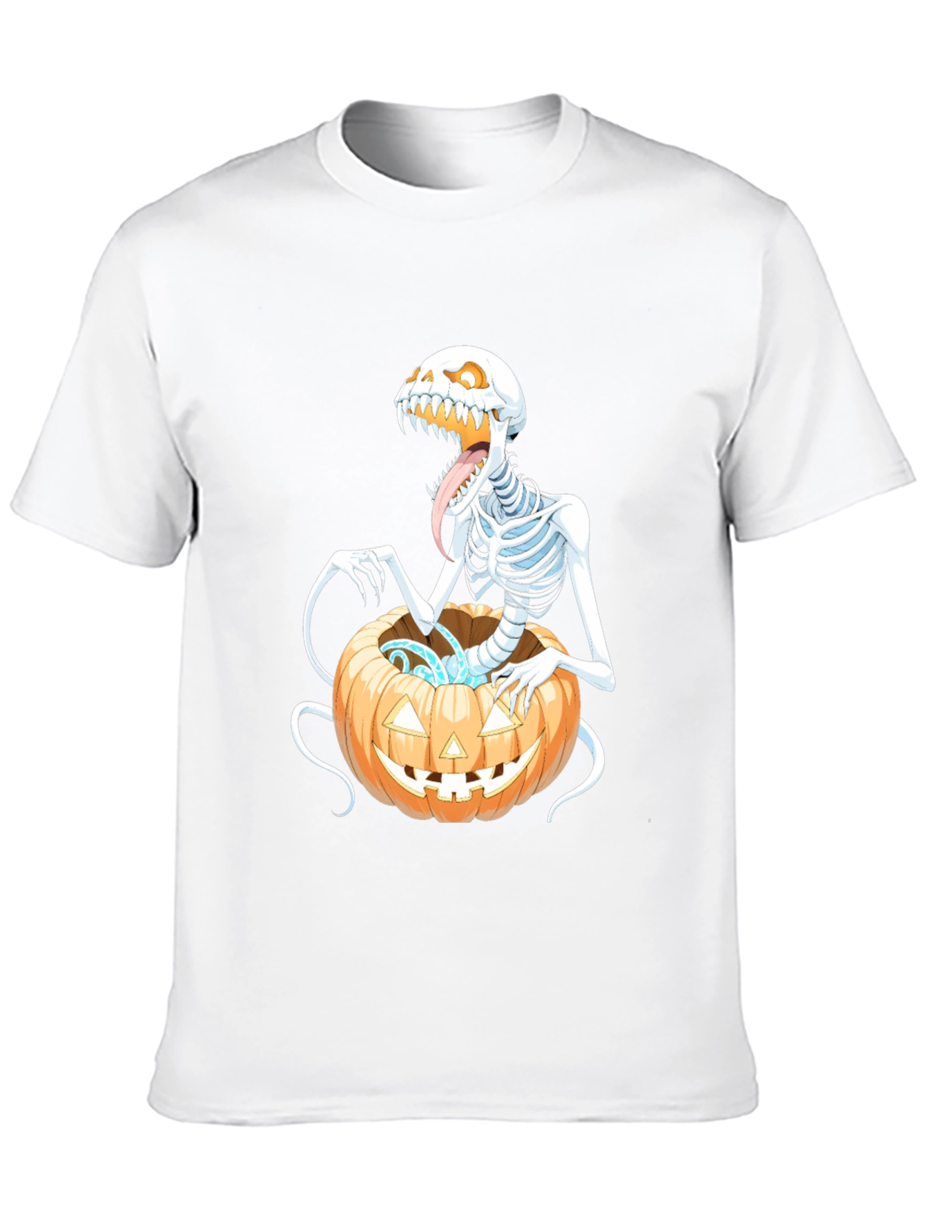 Spooky Skeleton Pumpkin Graphic Tee