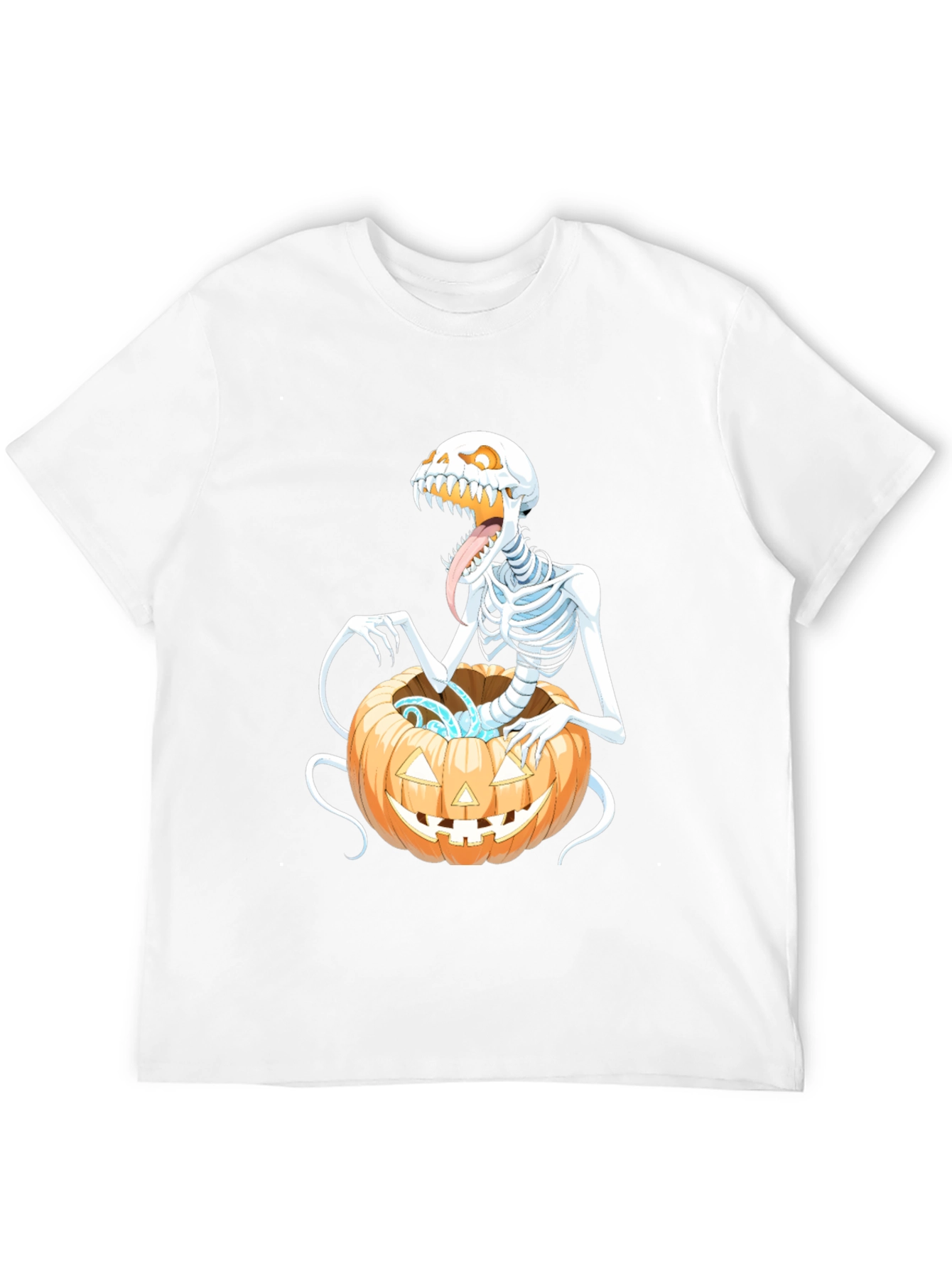 Spooky Skeleton Pumpkin Graphic Tee