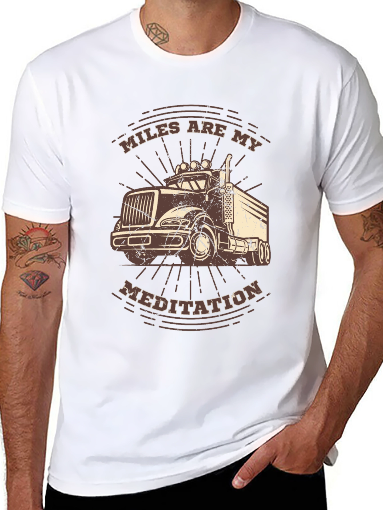 Trucker T-Shirt: Miles Are My Meditation Tee
